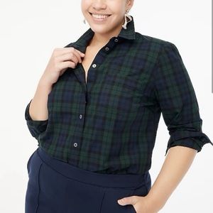 J. Crew Factory Black Watch Plaid Cotton Poplin shirt in Signature Fit